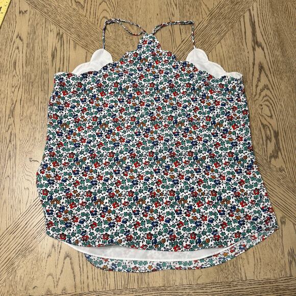 J.Crew Women’s 8‎ Floral Printed scalloped cami top Sleeveless Tank - Picture 2 of 10